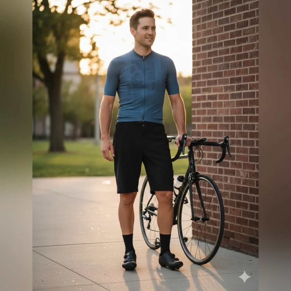 Garneau‎ Sleek Black Athletic Biking Cycling Shorts for Men